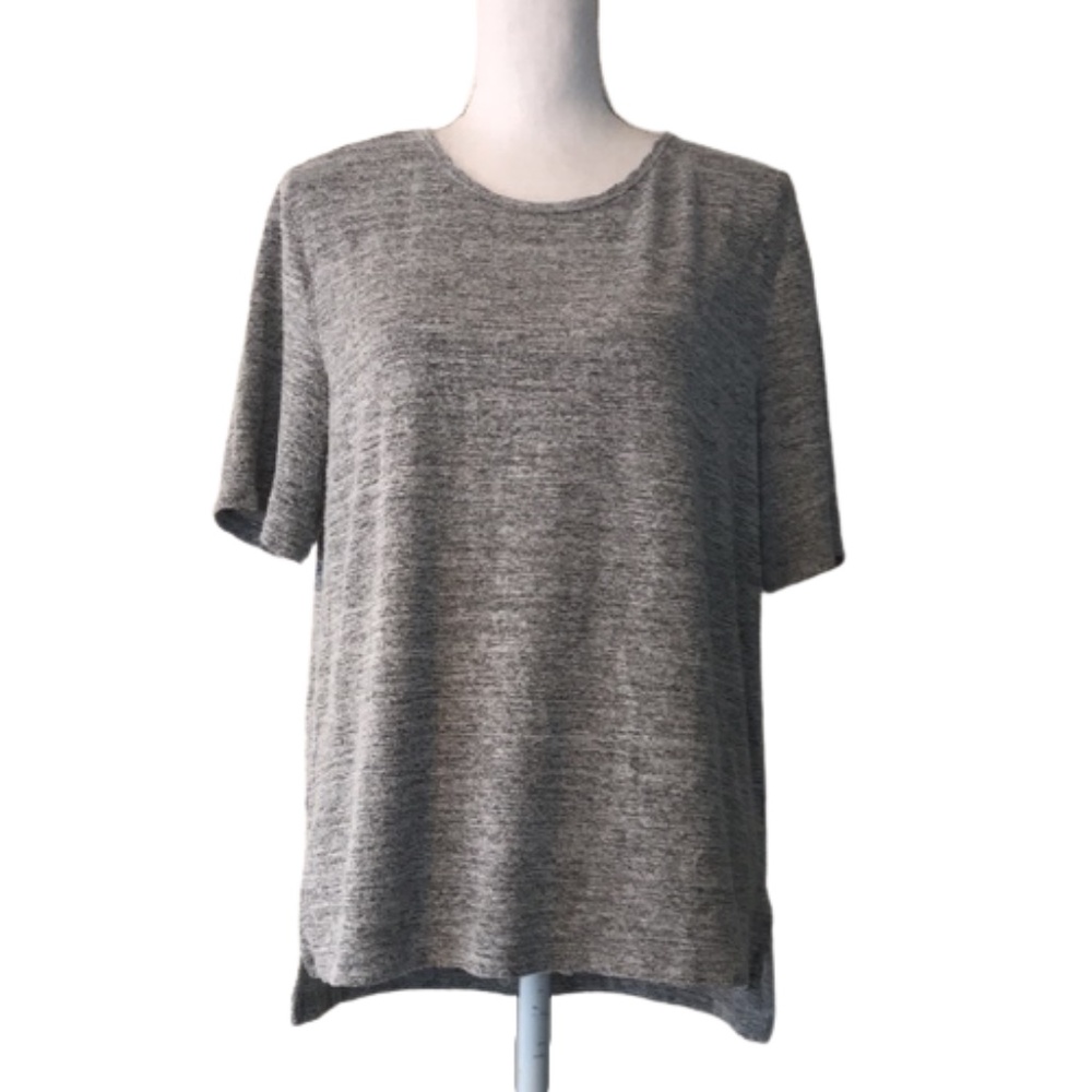 BANANA REPUBLIC Gray knit top short sleeve crew